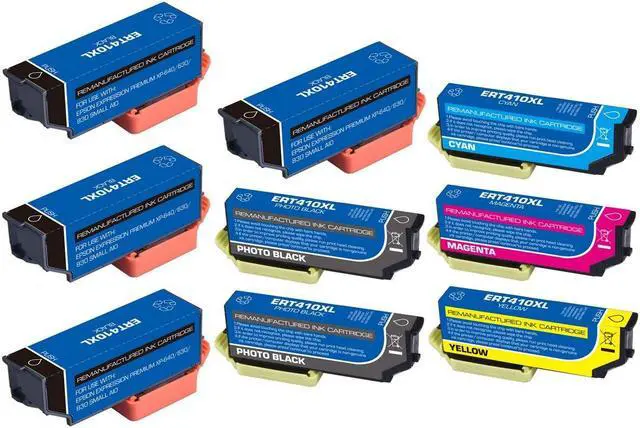 Alt view image 2 of 7 - SuppliesMAX Remanufactured Replacement for Expression Premium XP-530/XP-540/XP-630/XP-640/XP-645/XP-830/XP-900/XP-7100 Inkjet Combo Pack (4-BK/2-PBK/C/M/Y) (NO. 410XL) (T410XL-6B2CS)