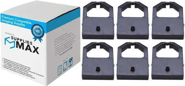 Main image of SuppliesMAX Compatible Replacement for Panasonic KX-P1121/KX-P1123/KX-P1124/KX-P1140/KX-P1190/KX-P2023 Black Printer Ribbons (6/PK) (66185)