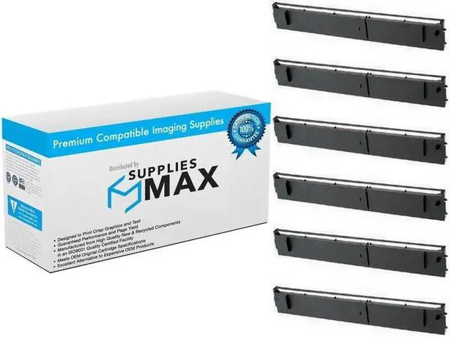 Main image of SuppliesMAX Compatible Replacement for C. Itoh CI-250/CI-3500/CI-4000/CI-5000 Black Printer Ribbons (6/PK) (85165)