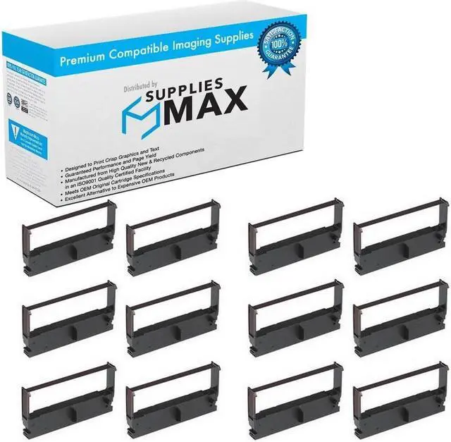 Main image of SuppliesMAX Compatible Replacement for M146/M147/M820/M825/M-U420/TM-U672/TM-U675 Black P.O.S. Printer Ribbons (12/PK) (62275_12PK)