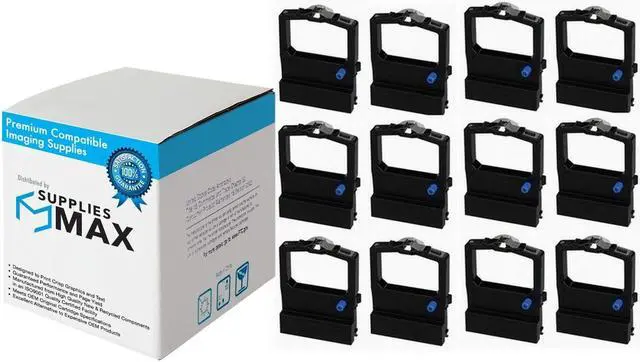 Main image of SuppliesMAX Compatible Replacement for Okidata MICROLINE 520/521/590/591 Series Black Printer Ribbons (12/PK) (52106001_12PK)