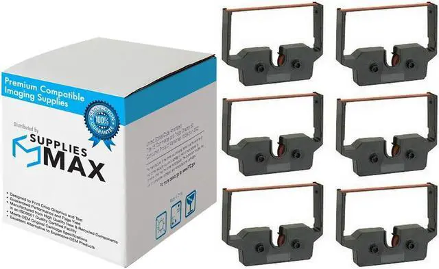 Main image of SuppliesMAX Compatible Replacement for Victor 600/800/1500/1520/1530/1550/1560/1570/1675 Black/Red P.O.S. Printer Ribbons (6/PK) (VIR011050)