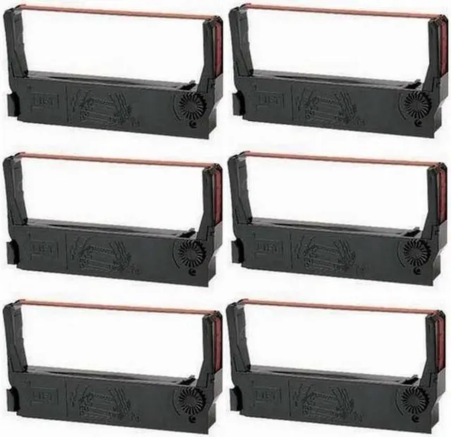 Alt view image 2 of 7 - SuppliesMAX Compatible Replacement for M250/M260/M265/M270/M280/TM-267/TM-270/TM-U260 Black/Red Printer Ribbons (6/PK) (62185BR)