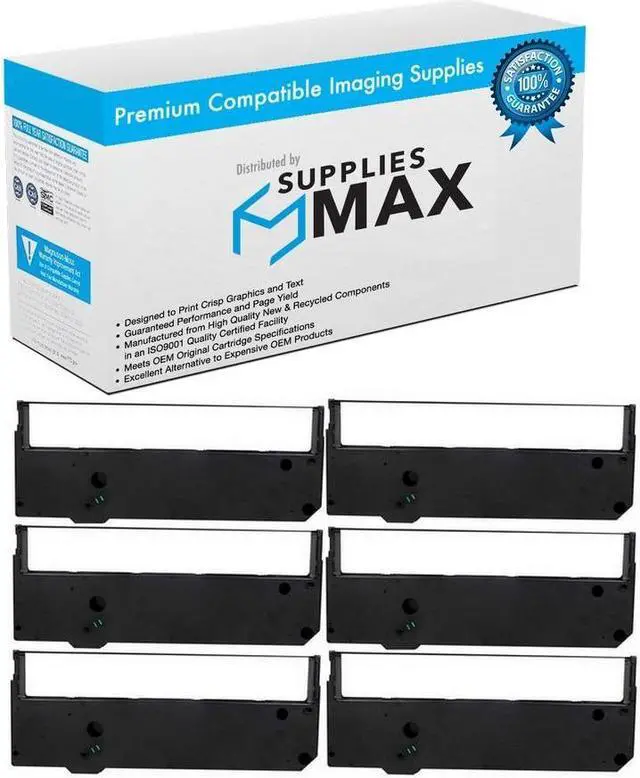 Main image of SuppliesMAX Compatible Replacement for TallyGenicom MT-600/MT-660/MT-645CX/MT-690/MT-691/MT-695/T6045/T6050/T6090/T6100/T6140/T6141 Black Printer Ribbons (6/PK) (TAY011020)