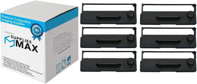 Main image of SuppliesMAX Compatible Replacement for Unisys 19-2057-891B Black P.O.S. Printer Ribbons (6/PK) - Replacement to ERC-27B / 29001B