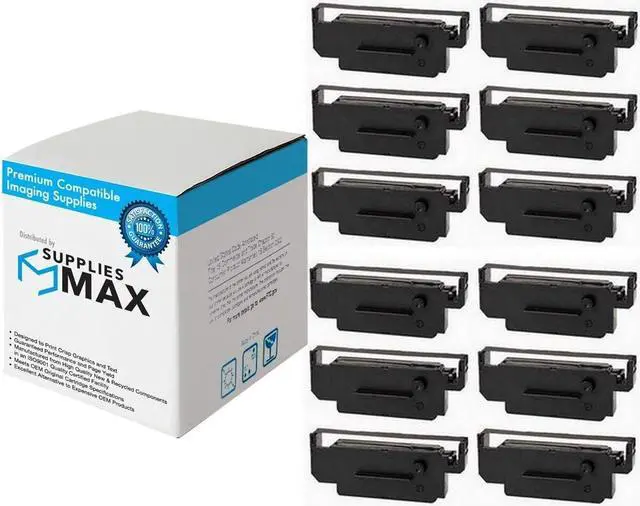 Main image of SuppliesMAX Compatible Replacement for Citizen iDP-3560/iDP-3570/iDP-3580/iDP-562 Black/Red P.O.S. Printer Ribbons (12/PK) (CIN011080RB_12PK)