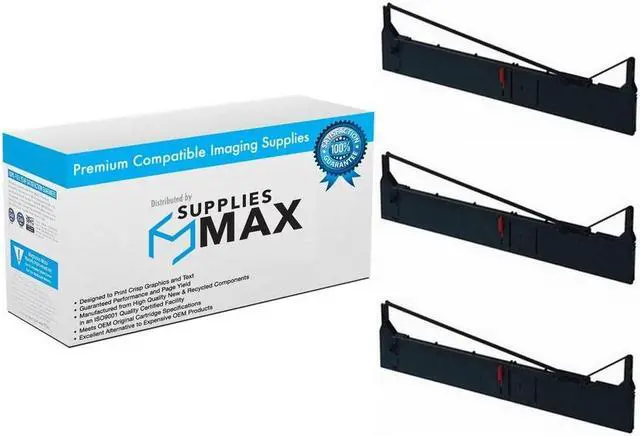 Main image of SuppliesMAX Compatible Replacement for DFX-5000/DFX-8000/DFX-8500 Black Printer Ribbons (3/PK) (EPN011000_3PK)