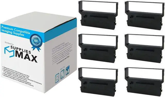 Main image of SuppliesMAX Compatible Replacement for Verifone 900/900R/950R/PrintPak 310 Black/Red P.O.S. Printer Ribbons (6/PK) (CRM002301)