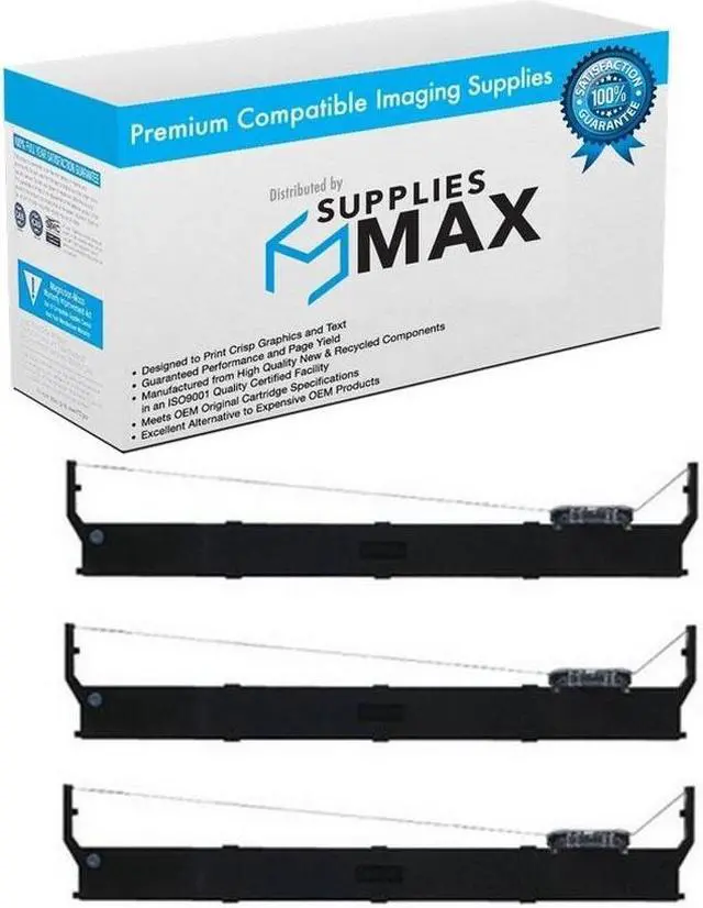 Main image of SuppliesMAX Compatible Replacement for Lexmark 4227/4227 Plus Formsprinter Series Black Printer Ribbons (3/PK) (84075_3PK)