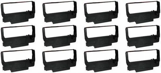 Alt view image 2 of 7 - SuppliesMAX Compatible Replacement for M119/M270/TM-300/TM-U200/TM-U210/TM-U220/TM-U300/TM-U375 Black/Red P.O.S. Printer Ribbons (12/PK) (ERC-34RB_12PK)