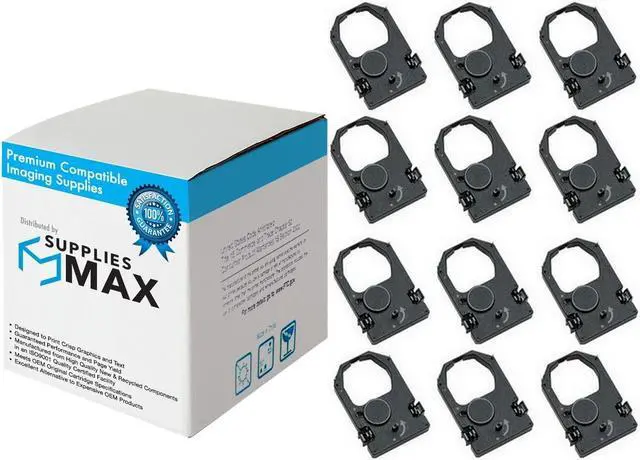 Main image of SuppliesMAX Compatible Replacement for NCR 7156/7158/7450/7452 Black Printer Ribbons (12/PK) (65190_12PK)