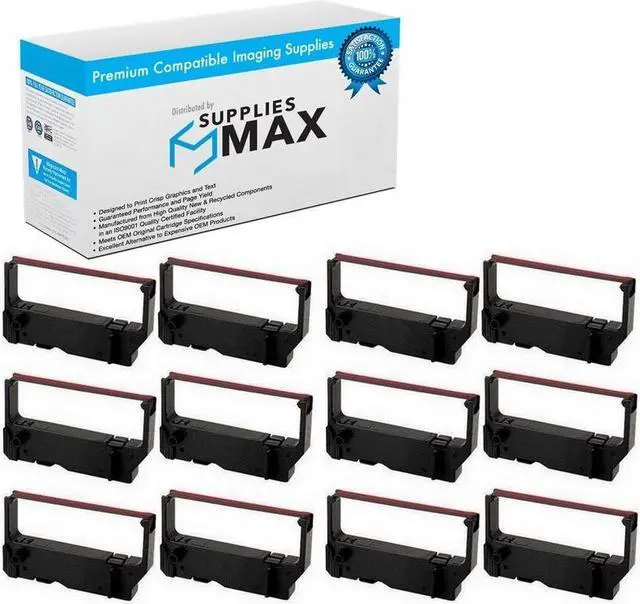 Main image of SuppliesMAX Compatible Replacement for Star-Micronics MP-200 Series/MP-235/MP-242/MP-292/MP-512/SP-200 Series/SP-212/SP-242/SP-500/SP-2000 Black/Red P.O.S. Printer Ribbons (12/PK) (30982004BR_12PK)
