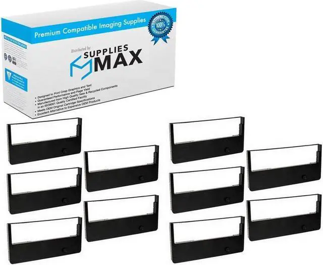 Main image of SuppliesMAX Compatible Replacement for TallyGenicom T6212/T6215/T6218 Black Printer Ribbons (10/PK) (GCMC1323_10PK)