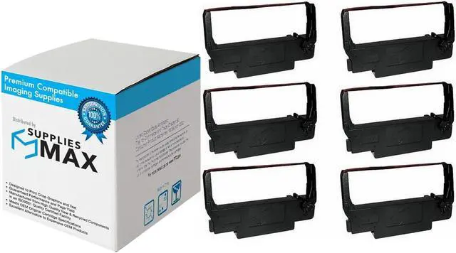 Main image of SuppliesMAX Compatible Replacement for M119/M270/TM-300/TM-U200/TM-U210/TM-U220/TM-U300/TM-U375 Purple/Red P.O.S. Printer Ribbons (6/PK) (62250)