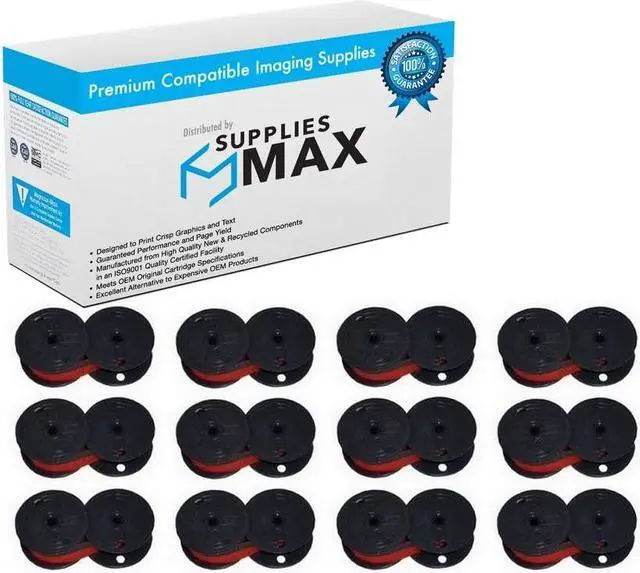 Main image of SuppliesMAX Compatible Replacement for Victor 600/800/850/1240/1280/1430/1460/1500/1560 Black/Red P.O.S. Printer Ribbons (12/PK) (68015BR_12PK)