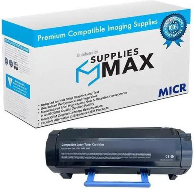 Main image of SuppliesMAX Compatible MICR Replacement for Dell S2830DN Black High Yield Toner Cartridge (8500 Page Yield) (593-BBYP)