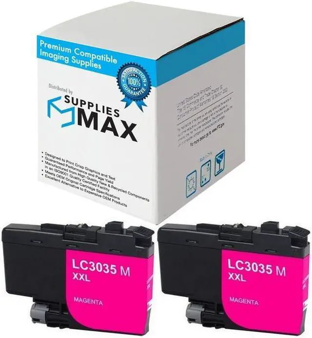 Main image of SuppliesMAX Compatible Replacement for Brother DCP-J1100DW/MFC-J805DW/MFC-J815DW/MFC-J995DW/MFC-J1300DW Magenta Ultra High Yield Inkjet (2/PK-5000 Page Yield) (LC-3035M_2PK)