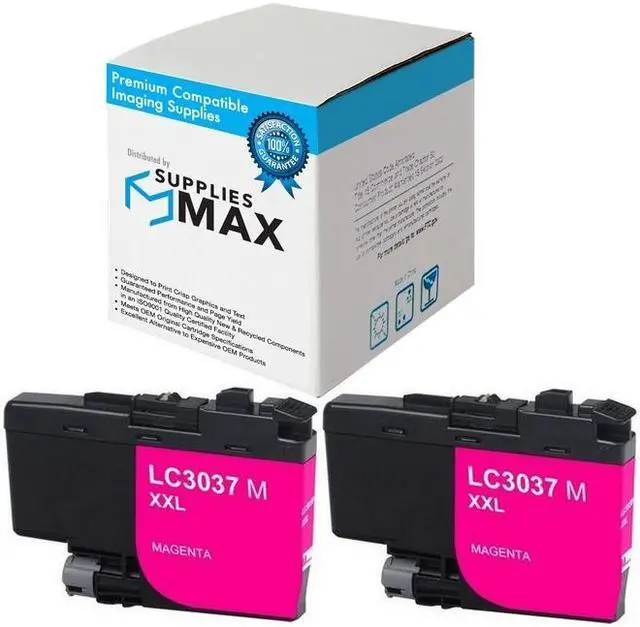 Main image of SuppliesMAX Compatible Replacement for Brother HL-L6000/HL-L6100/MFC-J5845/MFC-J5945/MFC-J6545/MFC-J6945DW Magenta Super High Yield Inkjet (2/PK-1500 Page Yield) (LC-3037M_2PK)