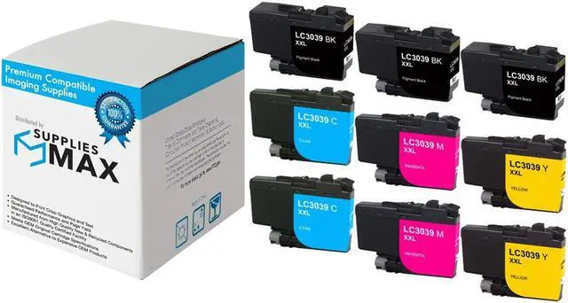 Main image of SuppliesMAX Compatible Replacement for Brother HL-L6000/HL-L6100/MFC-J5845/MFC-J5945/MFC-J6545/MFC-J6945DW Ultra High Yield Inkjet Combo Pack (3-BK/C/M/Y) (LC-3039VALBP_3PK)