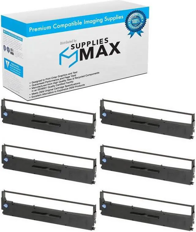 Main image of SuppliesMAX Compatible Replacement for LX-300+/LX-350 Black Printer Ribbons (6/PK) (S015631)