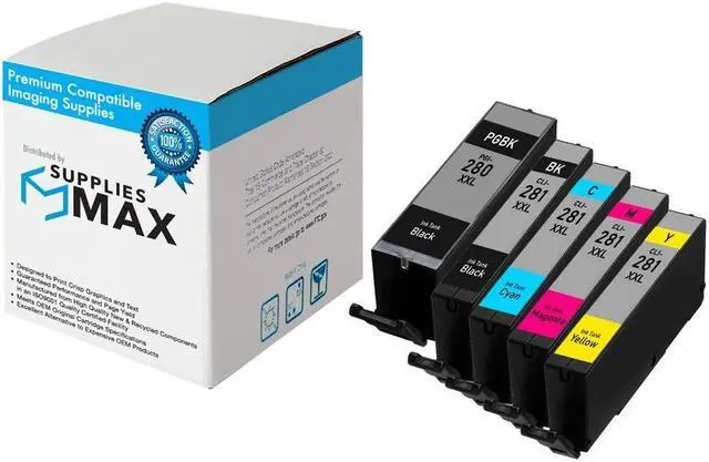 Main image of SuppliesMAX Compatible Replacement for Canon PIXMA TR-7520/TR-8520/TR-8620/TS-6120/TS-8120/TS-9120/TS-9520/TS-9521 Super High Yield Inkjet Combo Pack (2-BK/1-C/M/Y) (PGI-280XXL/CLI-281XXL) (2075C006)
