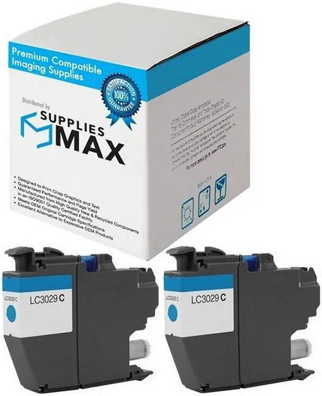 Main image of SuppliesMAX Compatible Replacement for Brother MFC-J5830DW/MFC-J5930DW/MFC-J6535DW/MFC-J6935DW Cyan Super High Yield Inkjet (2/PK-1500 Page Yield) (LC-3029C_2PK)