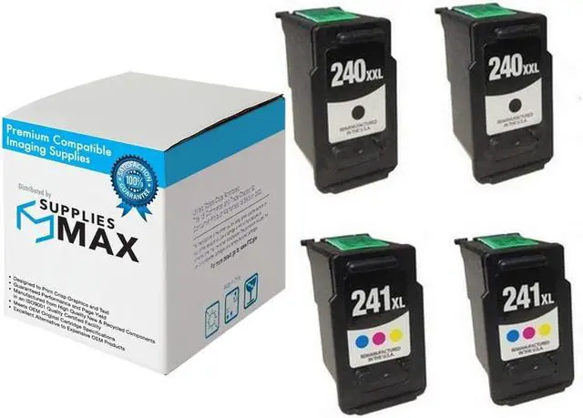 Main image of SuppliesMAX Remanufactured Replacement for Canon PIXMA MG-2220/MG-3620/MG-4220/MX-372/MX-452/MX-512/MX-522/MX-532 High Yield Inkjet Combo Pack (2-Black/2-Color) (PG-240XL_2PK/CL-241XL_2PKMP)