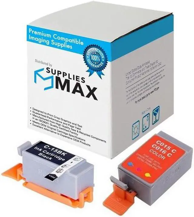 Main image of SuppliesMAX Compatible Replacement for Canon i70/i80/PIXMA IP-90V/PIXUS 50i/80i/IP-90V Inkjet Combo Pack (Black/Color) (BCI-15BK/BCI-16C) (8190A003/8191A003MP)