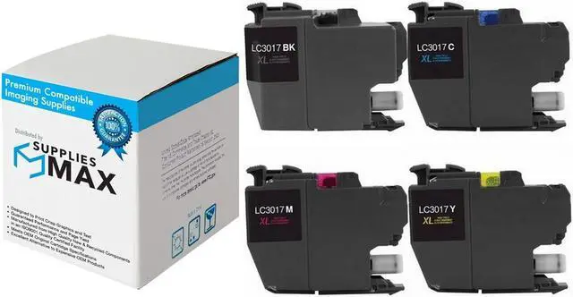 Main image of SuppliesMAX Compatible Replacement for Brother MFC-J5330DW/MFC-J5335DW/MFC-J5730DW/MFC-J6530DW/MFC-J6830DW High Yield Inkjet Combo Pack (BK/C/M/Y) (LC-3017VALBP)