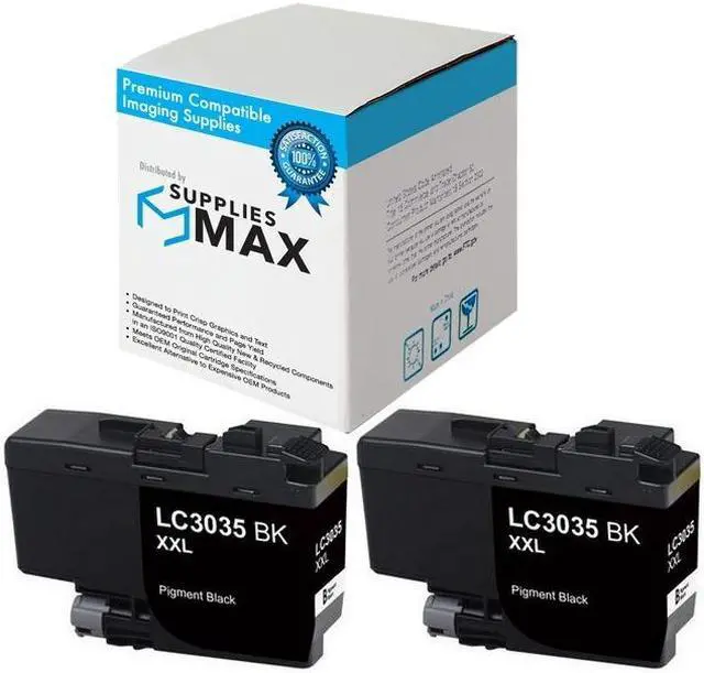 Main image of SuppliesMAX Compatible Replacement for Brother DCP-J1100DW/MFC-J805DW/MFC-J815DW/MFC-J995DW/MFC-J1300DW Black Ultra High Yield Inkjet (2/PK-6000 Page Yield) (LC-30352PKS)