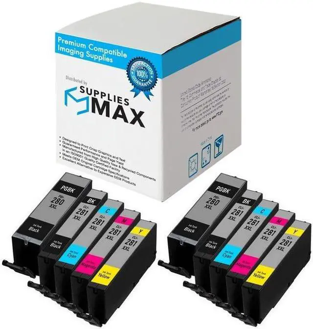 Main image of SuppliesMAX Compatible Replacement for Canon PIXMA TR-7520/TR-8520/TR-8620/TS-6120/TS-8120/TS-9120/TS-9520/TS-9521 Super HY Inkjet Combo Pack (4-BK/2-C/M/Y) (PGI-280XXL/CLI-281XXL) (2075C006_2PK)