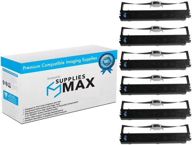 Main image of SuppliesMAX Compatible Replacement for Okidata MICROLINE 620/690/ML-620/ML-690 Black Printer Ribbons (6/PK) (O-620-BL)