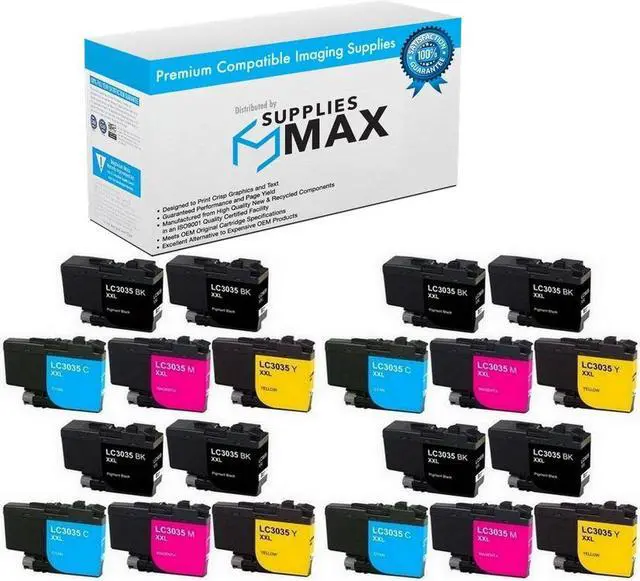 Main image of SuppliesMAX Compatible Replacement for Brother DCP-J1100DW/MFC-J805DW/MFC-J815DW/MFC-J995DW/MFC-J1300DW Ultra High Yield Inkjet Combo Pack (8-BK/4-C/M/Y) (LC-3035-8BK4CMY)