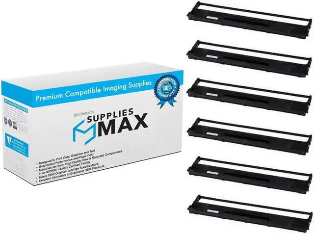 Main image of SuppliesMAX Compatible Replacement for TallyGenicom Dascom 2600/DS-2600 Black Printer Ribbons (6/PK) (MMTD-2600-BL)