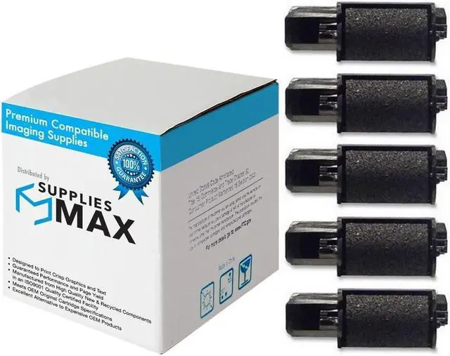 Main image of SuppliesMAX Compatible Replacement for Seiko M31/M42/M42-III/M45 Black Ink Rollers (5/PK) (IR-40B)