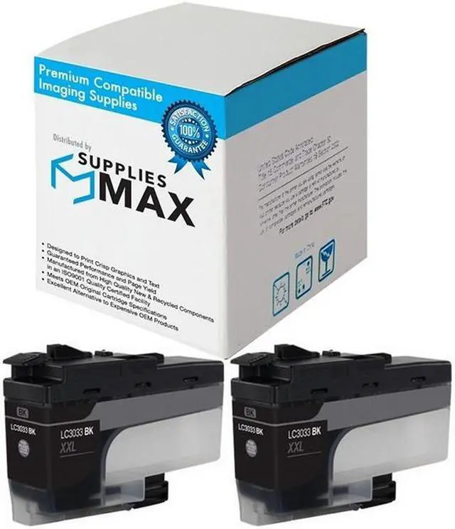 Main image of SuppliesMAX Compatible Replacement for Brother DCP-J1100DW/MFC-J805DW/MFC-J815DW/MFC-J995DW/MFC-J1300DW Black Super High Yield Inkjet (2/PK-3000 Page Yield) (LC-30332PKS)