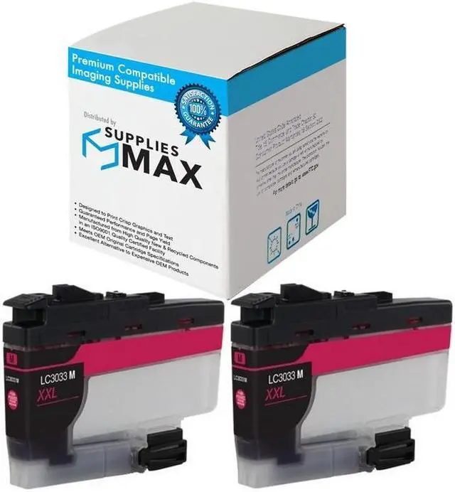 Main image of SuppliesMAX Compatible Replacement for Brother DCP-J1100DW/MFC-J805DW/MFC-J815DW/MFC-J995DW/MFC-J1300DW Magenta Super High Yield Inkjet (2/PK-1500 Page Yield) (LC-3033M_2PK)