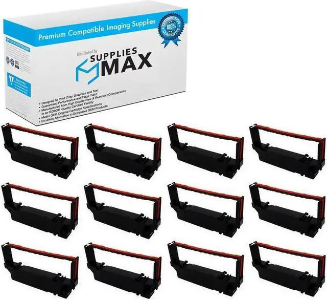 Main image of SuppliesMAX Compatible Replacement for Star-Micronics SP-700/SP-712/SP-712MD/SP-742 Black/Red P.O.S. Printer Ribbons (12/PK) (C1331BR_12PK)