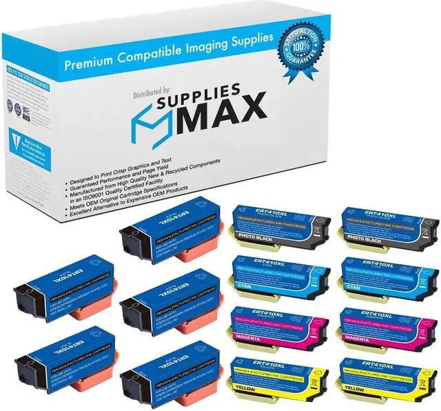 Main image of SuppliesMAX Remanufactured Replacement for Expression Premium XP-530/XP-540/XP-630/XP-640/XP-645/XP-830/XP-900/XP-7100 Inkjet Combo Pack (5-BK/2-PBK/C/M/Y) (NO. 410XL) (T410XL-7B2CS)