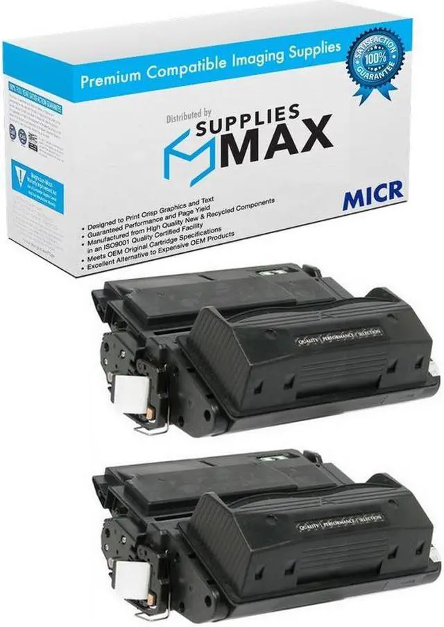 Main image of SuppliesMAX Compatible MICR Replacement for HP Laser Jet 4345/4345X/4345XM/M4345X/M4345XM/M4345XS-MFP High Yield Toner Cartridge (2/PK-20000 Page Yield) (NO. 45X) (Q5945XD)