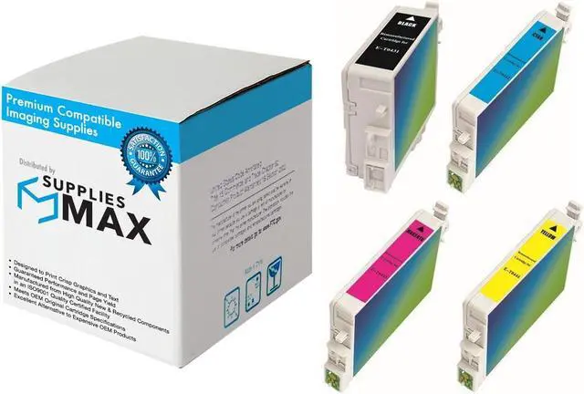 Main image of SuppliesMAX Remanufactured Replacement for Stylus C84/Stylus C84N/Stylus C86/Stylus CX-6400/Stylus CX-6600 High Yield Inkjet Combo Pack (BK/C/M/Y) (T043120-BCS)