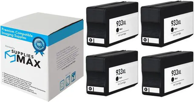 Main image of SuppliesMAX Remanufactured Replacement for HP OfficeJet 6100/6600/6700/7110/7510/7610/7612 Series Black High Yield Inkjet (4/PK-1000 Page Yield) (NO. 932XL) (CR315BN_2PK)
