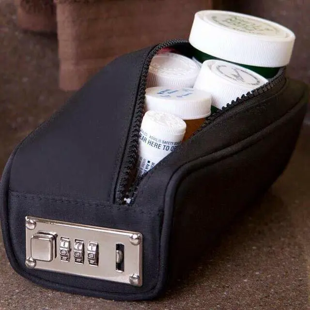 Alt view image 2 of 2 - Locking Dop Kit - keep prescriptions locked away -   Toiletry Bag