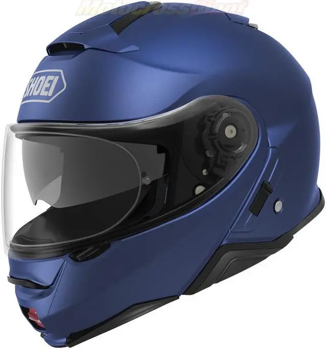 Alt view image 2 of 2 - shoei solid neotec 2 modular motorcycle helmet  matte blue metallic/small
