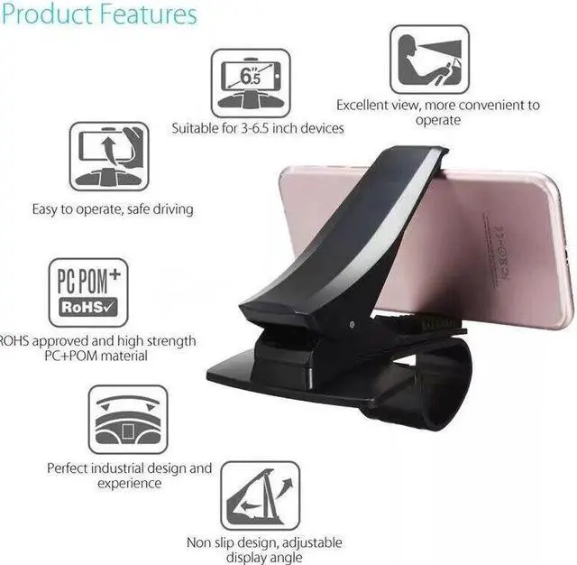 Alt view image 5 of 6 - Universal Car Dashboard Mount Holder Stand Clamp Cradle Clip for Cell Phone GPS