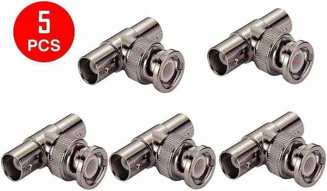 Main image of 5 x BNC T Connector 1 Male to 2 BNC Female CCTV Camera Video Splitter Adapter