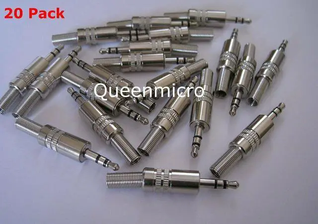 Main image of 20 Pack - 3.5mm Stereo Metal Male Repair Headphone Solder Audio Connector Plug