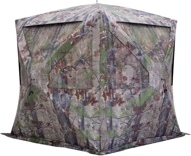 Alt view image 3 of 6 - Big Cat 350 3 Person Pop-Up Hunting Blind Tent, Backwoods Camo