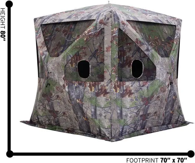 Alt view image 2 of 6 - Big Cat 350 3 Person Pop-Up Hunting Blind Tent, Backwoods Camo