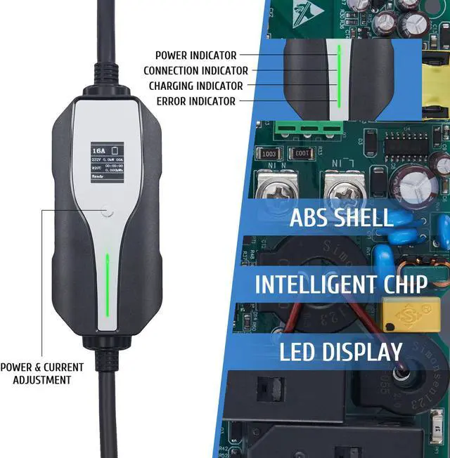 Alt view image 3 of 6 - 25' 250V 32A Max Lvl2 Car Charger for SAE J1772 Electric Cars  NEMA 14-50 Plugs